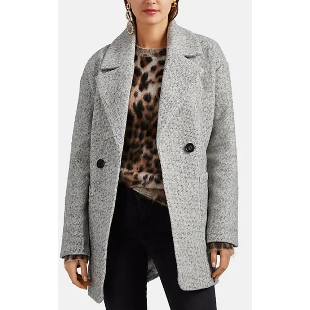 AVEC LES FILLES Herringbone Wool-Blend Cocoon Coat